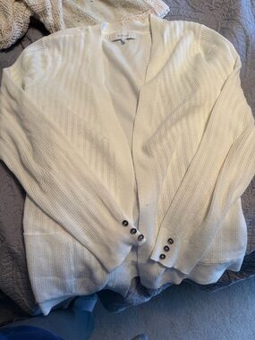 Verve Ami white Open-Front Knit Cardigan